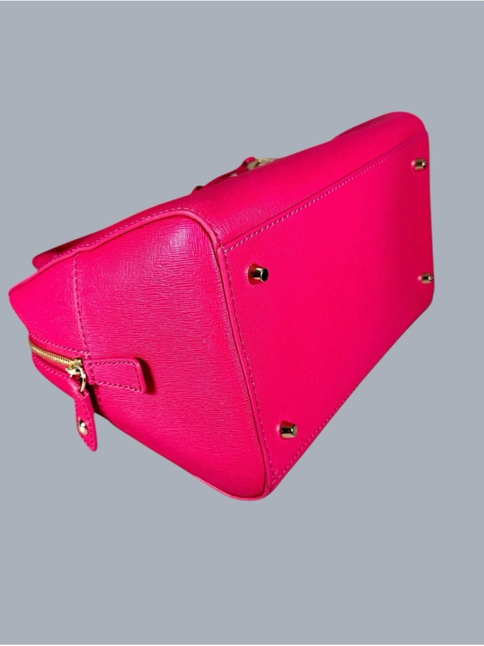 Furla Elena Saffiano Leather Satchel Bag in Fuschsia - Picture 5 of 14